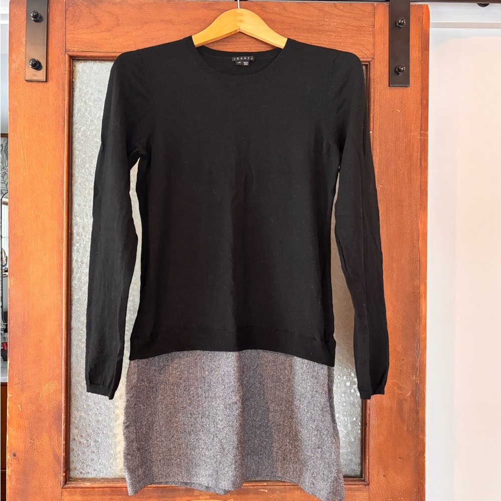 Theory Black and Gray Long Sleeve Top/dress